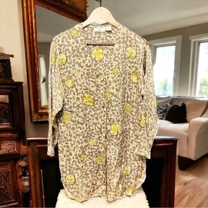 Victoria's Secret gold label silk vintage scarf print trophy blouse nightgown S